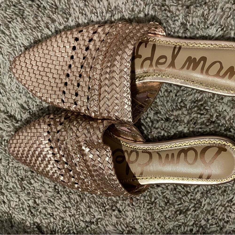 Sam Edelman Worn Once Rose Gold Metallic SlipOns